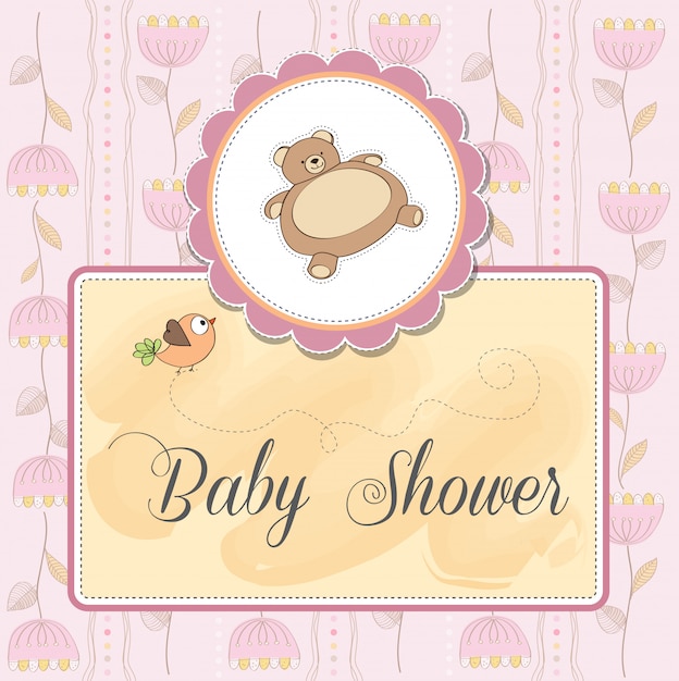 Carte de naissance avec peluche