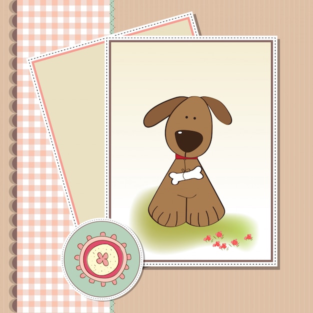 Carte de naissance romantique avec chien