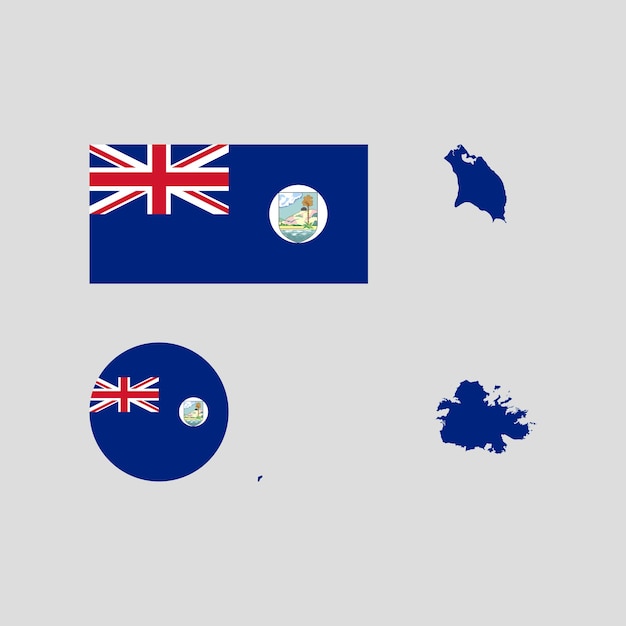 Vecteur carte nationale d'antigua-et-barbuda de 1956 et vecteurs du drapeau