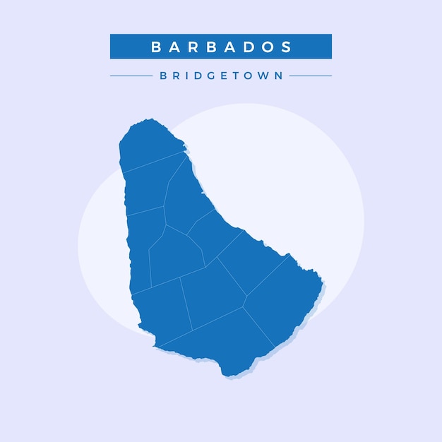 Carte nationale de la Barbade Carte de la Barbade illustration vectorielle vecteur de la carte de la Barbade