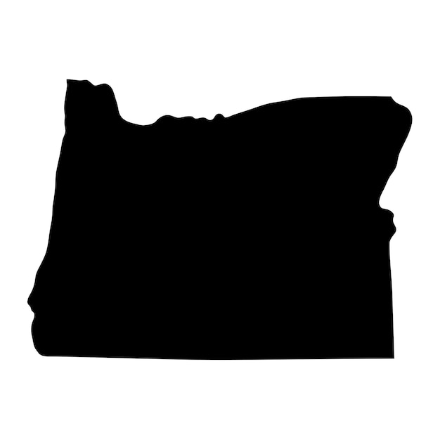 Carte noire de l'Oregon sur fond blanc