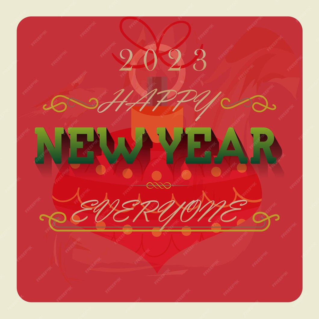 Carte De Nouvel An Vintage, 2023, Fond Vectoriel, Fond Vintage, Réveillon De Noël, Carte Rouge