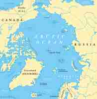 Vecteur carte de l'océan arctique