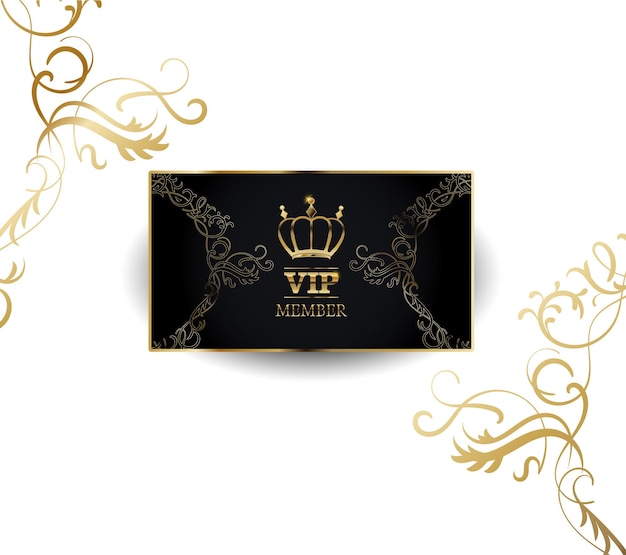 Vecteur carte d'or de membre vip