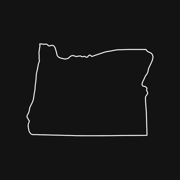 Carte de l'Oregon sur fond noir