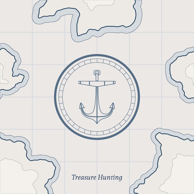 Carte En Papier De Trésor Avec Des îles Arrière-plan Vectoriel Pour L'interface Du Jeu