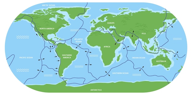 Carte Des Plaques Tectoniques Et Des Limites