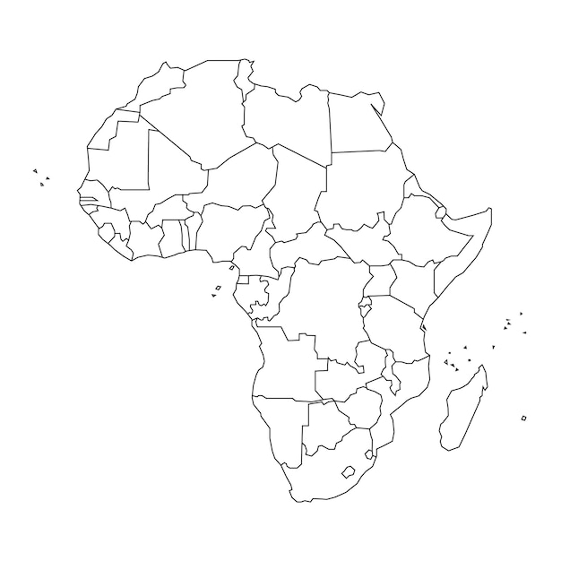 Vecteur carte politique de l'afrique peu détaillée