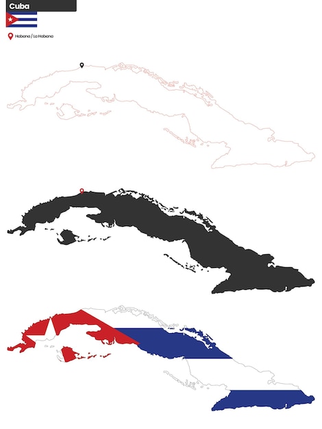 Carte Politique Détaillée De Cuba Avec Sa Capitale, La Havane