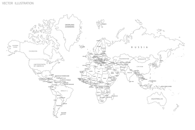 Vecteur carte politique du monde