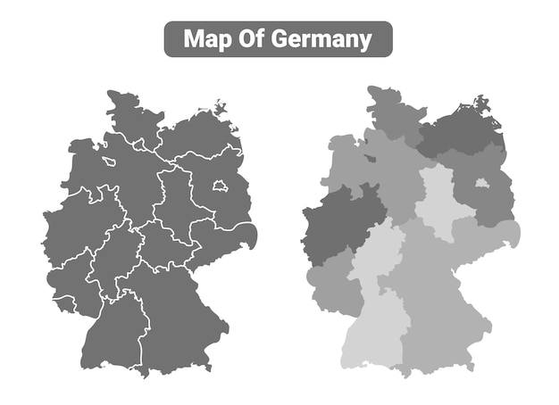 Carte politique de la Serbie en gamme grise avec des contours de frontières, un ensemble d'illustrations vectorielles de style