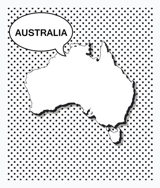 Vecteur carte pop art de l'australie