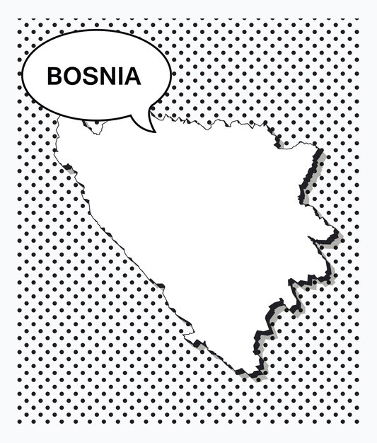 Carte Pop Art De La Bosnie