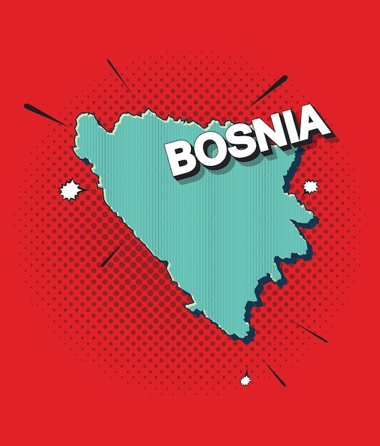 Carte pop art de la Bosnie