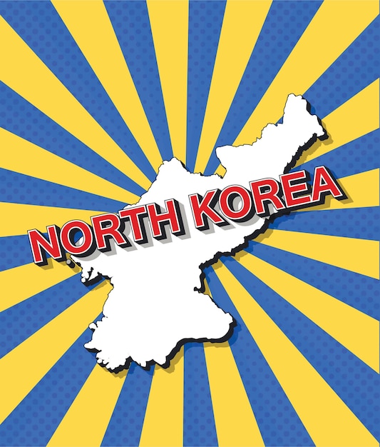 Carte Pop Art De La Corée Du Nord