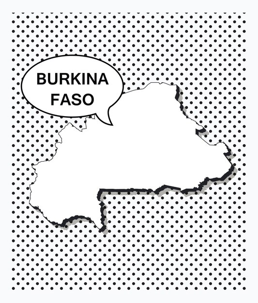 Carte Pop Art Du Burkina Faso