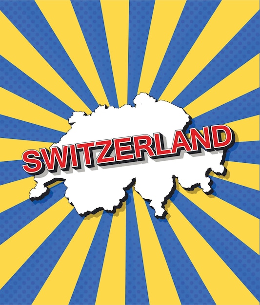 Carte pop art de la suisse