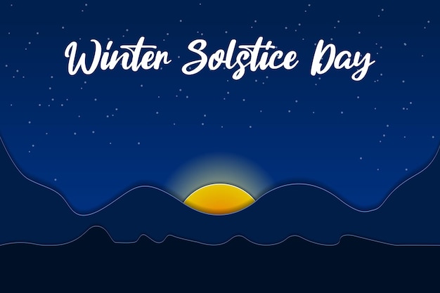 Carte postale papercut du jour du solstice d'hiver