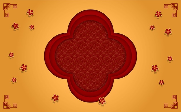 Carte postale pour joyeux nouvel an chinois fond chinois traditionnel chinois de vecteur