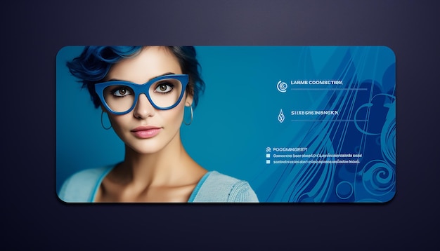 carte de présentation pour une entreprise de lunettes look professionnel tons bleus