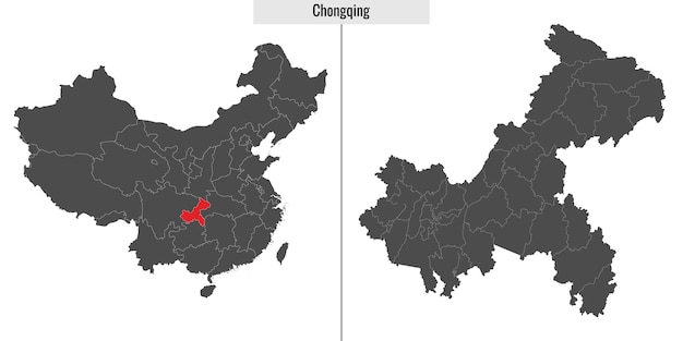 Vecteur carte de la province de chongqing en chine