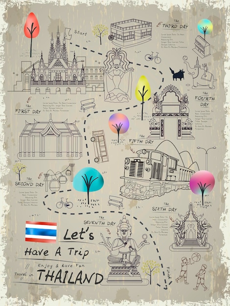 Carte De Randonnée De La Thaïlande