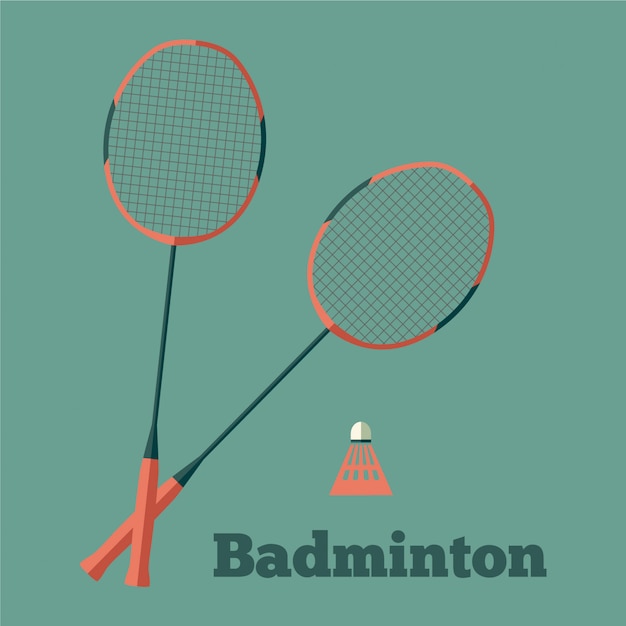 Carte avec des raquettes de badminton.