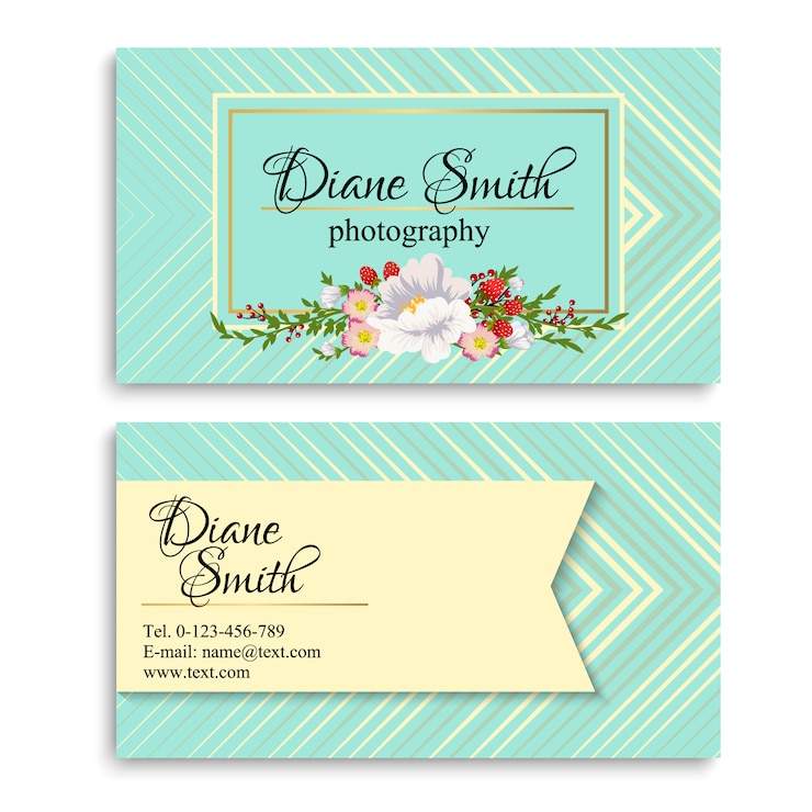 Vecteur carte à rayures avec fleurs