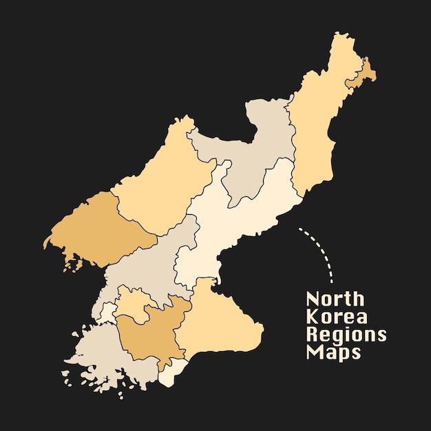 Carte Des Régions De La Corée Du Sud Et Du Nord