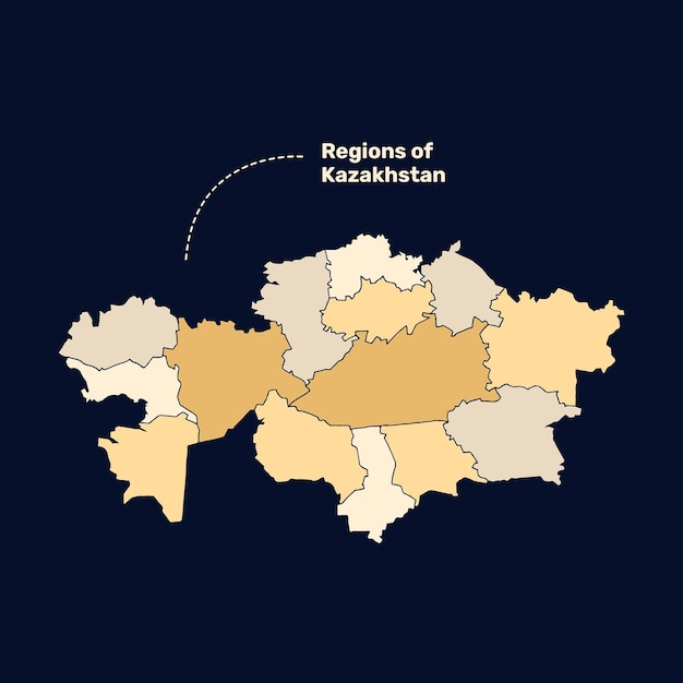 Carte Des Régions Du Kazakhstan