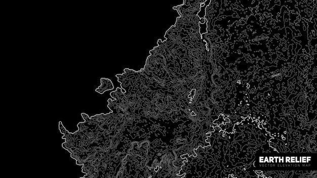 Carte De Relief De Terre Abstraite De Vecteur