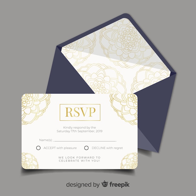 Vecteur carte de rsvp de mariage