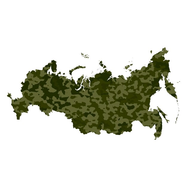 Carte de la Russie avec camouflage militaire Illustration vectorielle