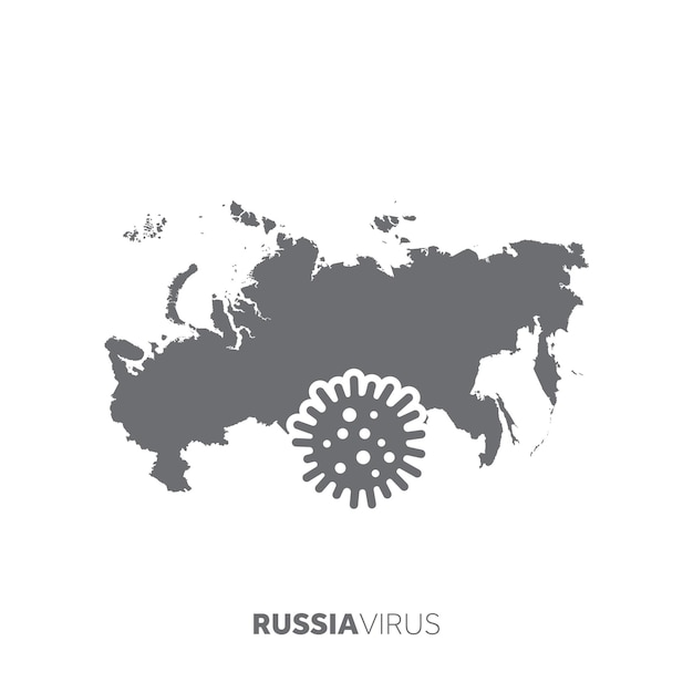 Carte De La Russie Avec Une Maladie Virale Microbienne Et Une épidémie