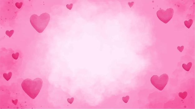 Carte De La Saint-valentin Avec Une Aquarelle De Cœur D'amour