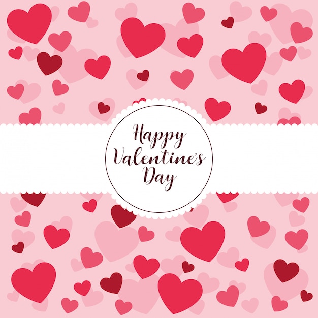 Carte Saint Valentin avec motif coeurs