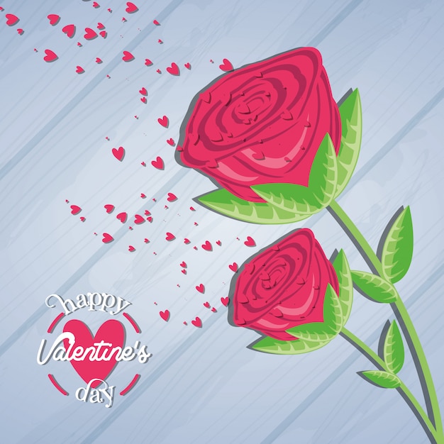 Carte De Saint Valentin Avec Des Roses