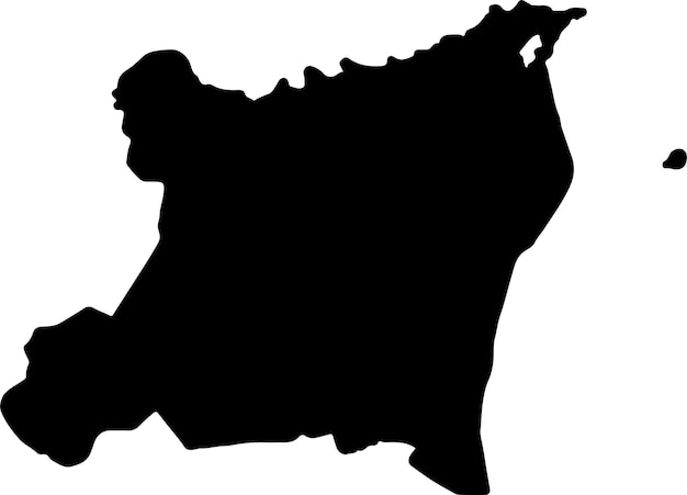 Vecteur carte de la silhouette de l'atlantique nord du nicaragua