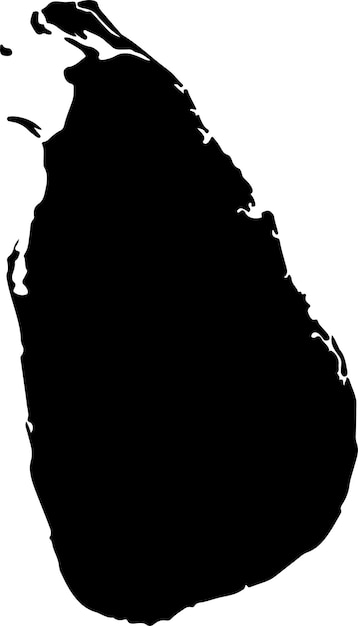 Vecteur carte en silhouette du sri lanka
