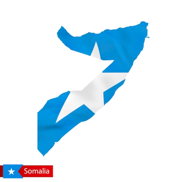 Carte De La Somalie Avec Agitant Le Drapeau Du Pays