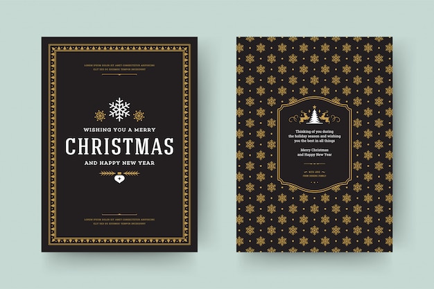 Carte De Souhaits De Noël Vintage Typographique