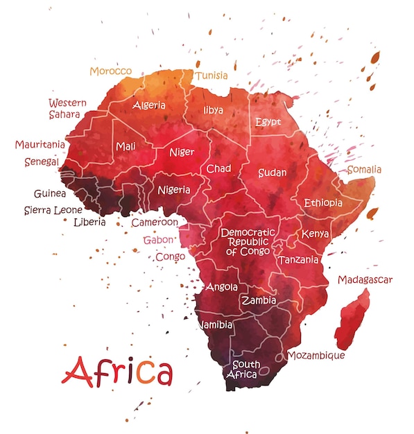 Vecteur carte stylisée de l'afrique