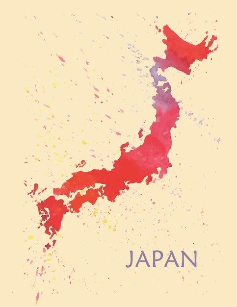 Vecteur carte stylisée du japon