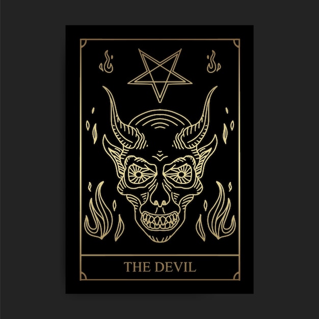 La Carte De Tarot Des Arcanes Majeurs De La Magie Du Diable