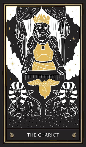Carte de tarot en or noir
