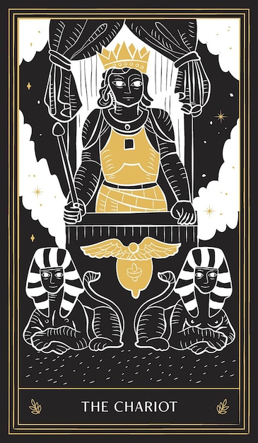 Carte De Tarot En Or Noir