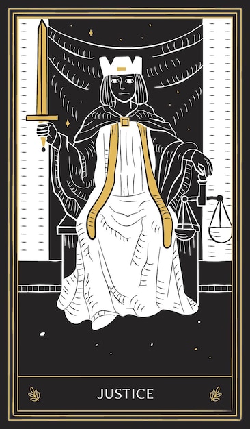 Carte de tarot en or noir