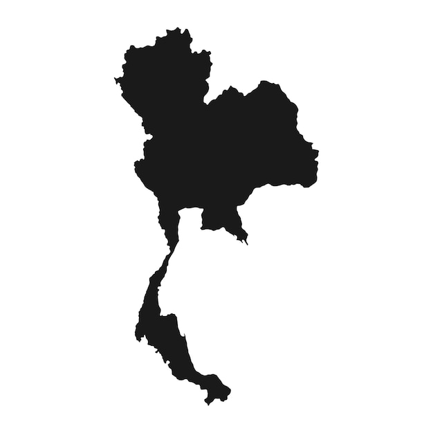 Carte De La Thaïlande Très Détaillée Avec Des Bordures Isolées Sur Fond