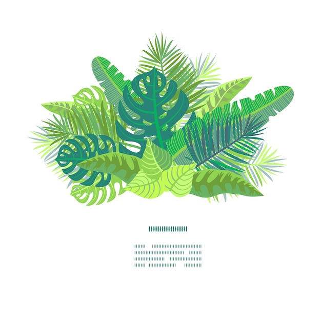 Vecteur carte sur le thème des feuilles de la jungle tropicale