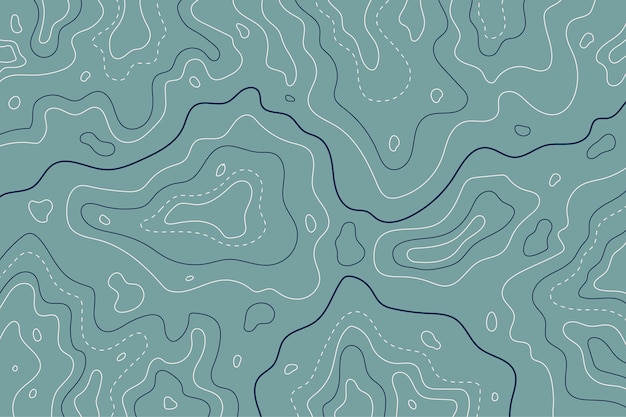 Carte topographique lignes de contour tons bleus